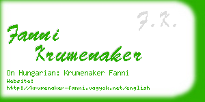 fanni krumenaker business card